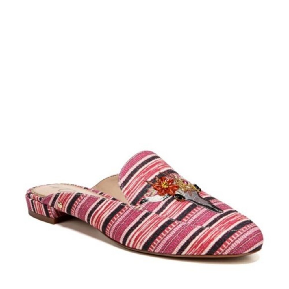 Sam Edelman Size 5.5 Womens Jillian Southwest Applique Mule in Mulberry Pink Red